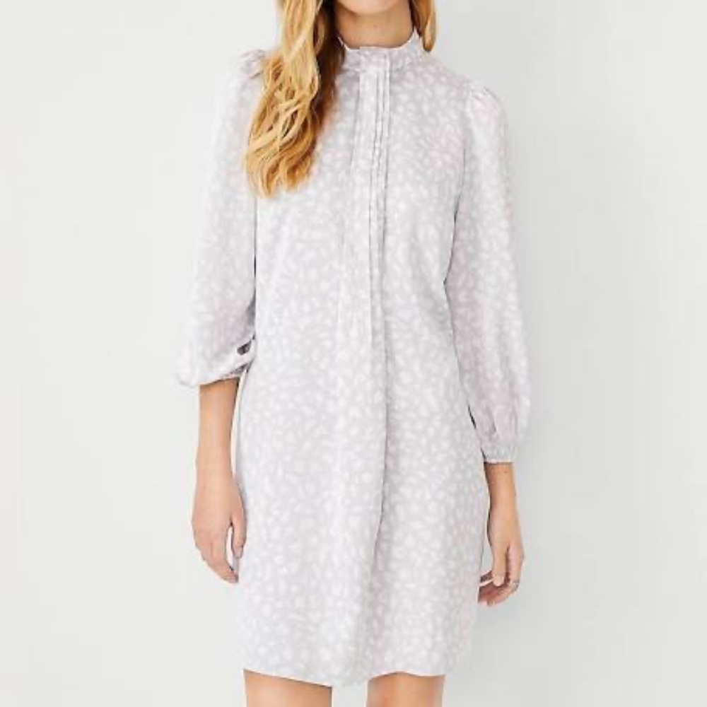 Ann Taylor Animal Print Twist Neck Shift Dress Size L NWT